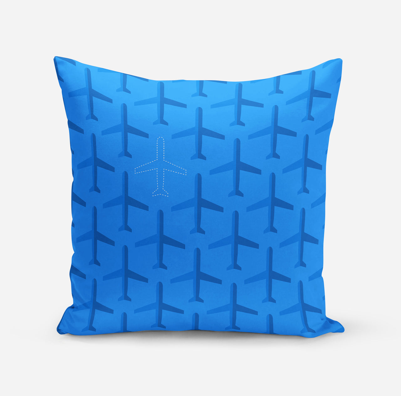 Blue Seamless Airplanes Designed Pillows