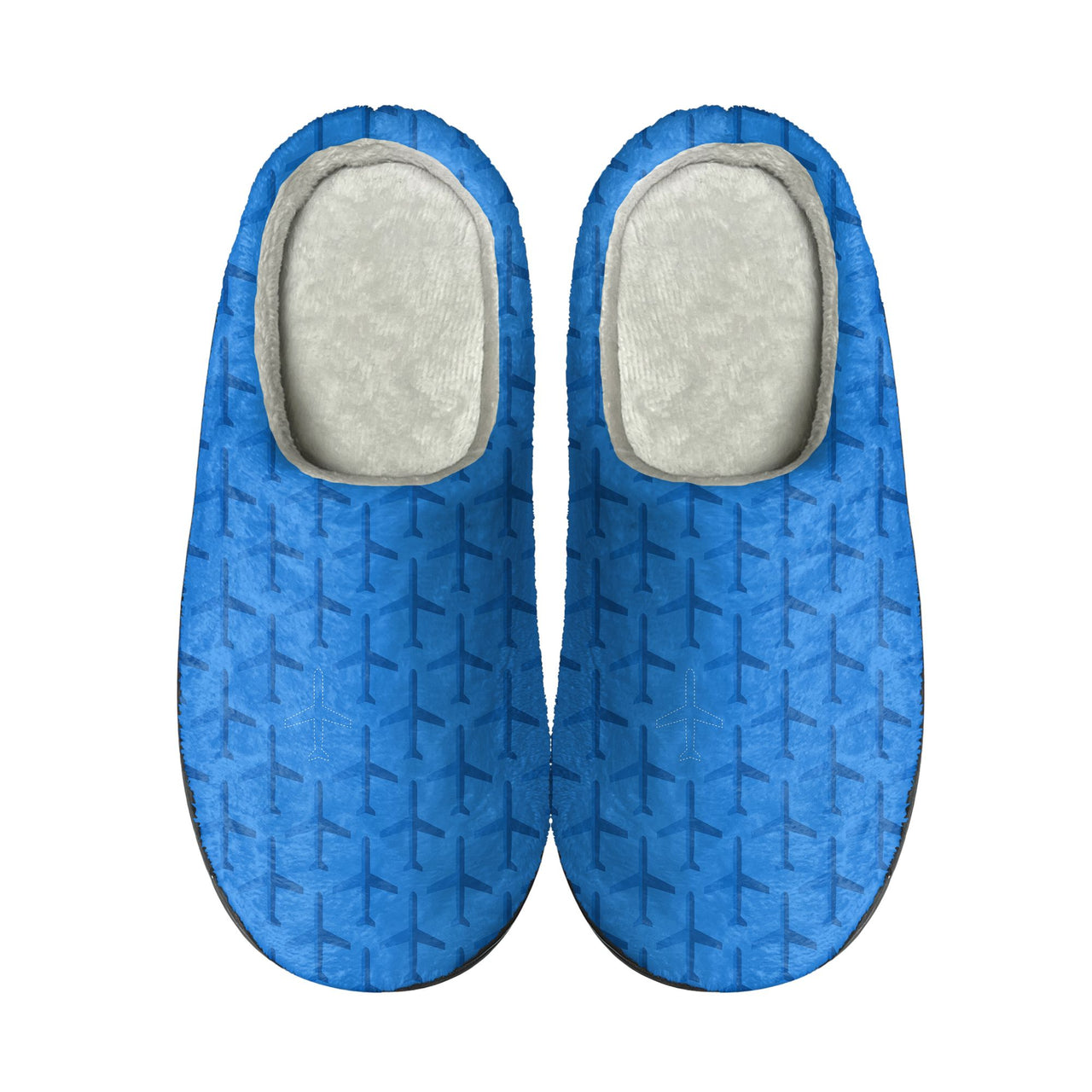 Blue Seamless Airplanes Designed Cotton Slippers