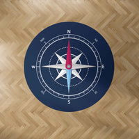 Thumbnail for Blue Stylish Compass Designed Carpet & Floor Mats (Round)