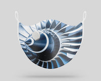 Thumbnail for Blue Toned Super Jet Engine Blades Closeup Designed Face Masks