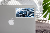 Thumbnail for Blue Toned Super Jet Engine Blades Closeup Designed Stickers