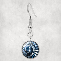 Thumbnail for Blue Toned Super Jet Engine Blades Closeup Designed Earrings