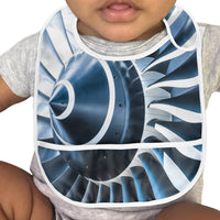 Thumbnail for Blue Toned Super Jet Engine Blades Closeup Designed Baby Bib