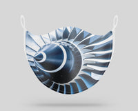 Thumbnail for Blue Toned Super Jet Engine Blades Closeup Designed Face Masks