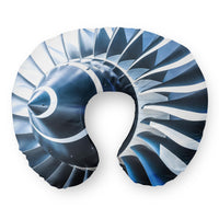Thumbnail for Blue Toned Super Jet Engine Blades Closeup Travel & Boppy Pillows