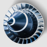 Thumbnail for Blue Toned Super Jet Engine Blades Closeup (Circle) Designed Stickers