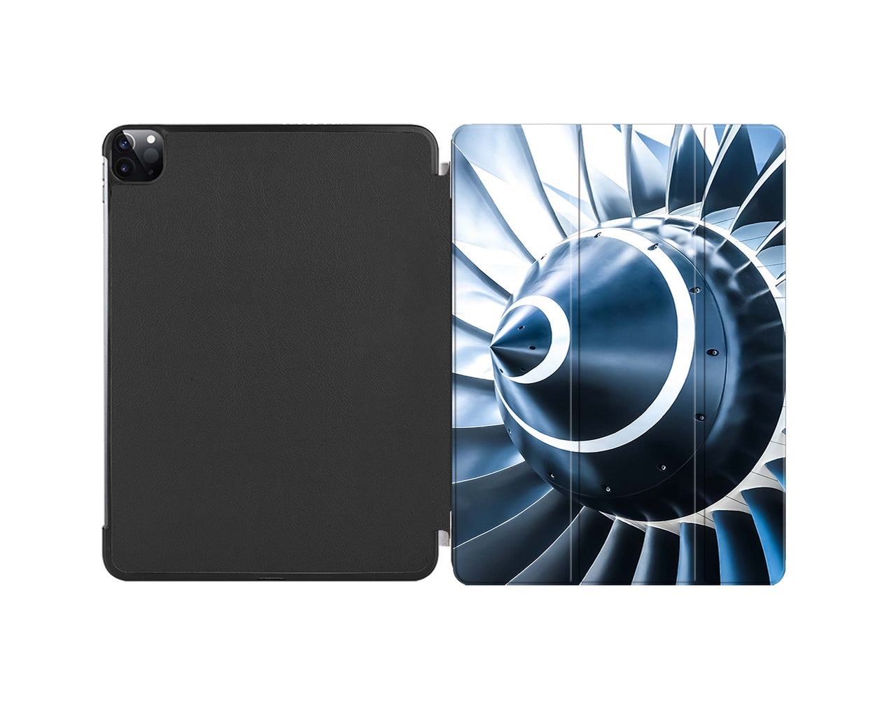 Blue Toned Super Jet Engine Blades Closeup Designed iPad Cases