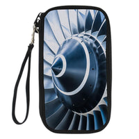 Thumbnail for Blue Toned Super Jet Engine Blades Closeup Designed Travel Cases & Wallets