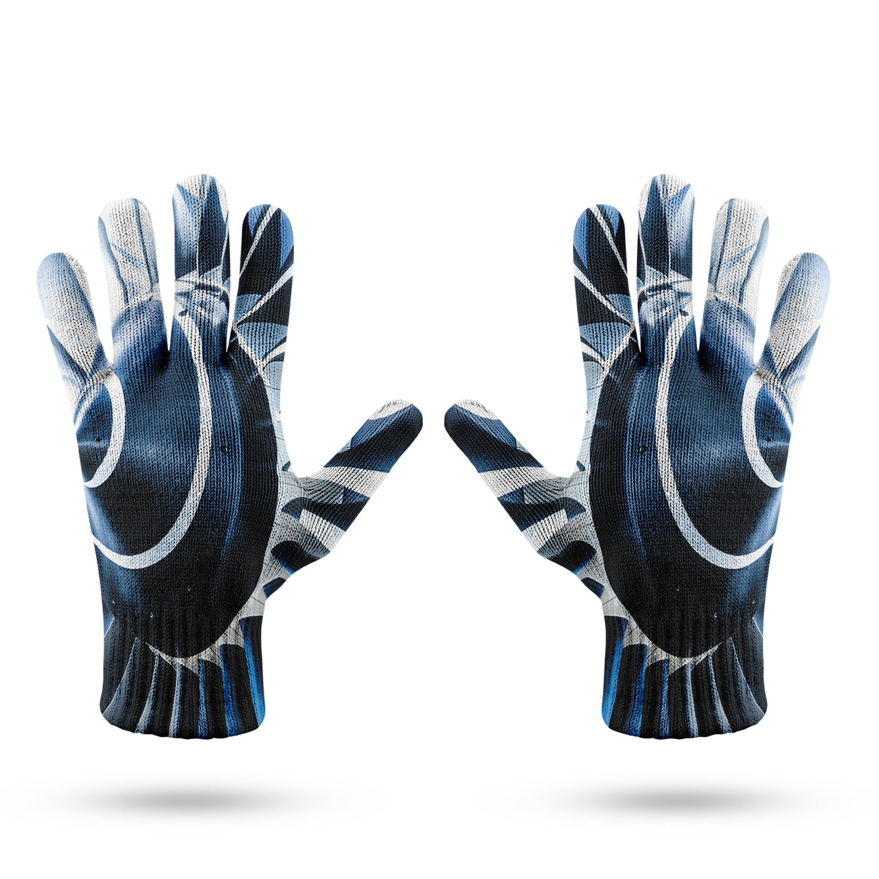 Blue Toned Super Jet Engine Blades Closeup Designed Gloves