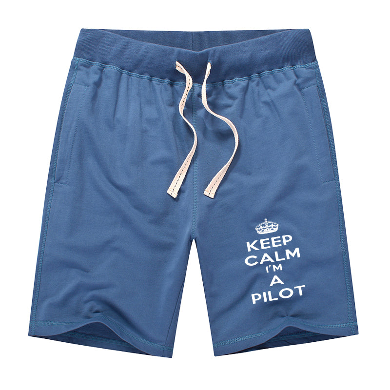 Keep Calm I'm a Pilot Designed Cotton Shorts