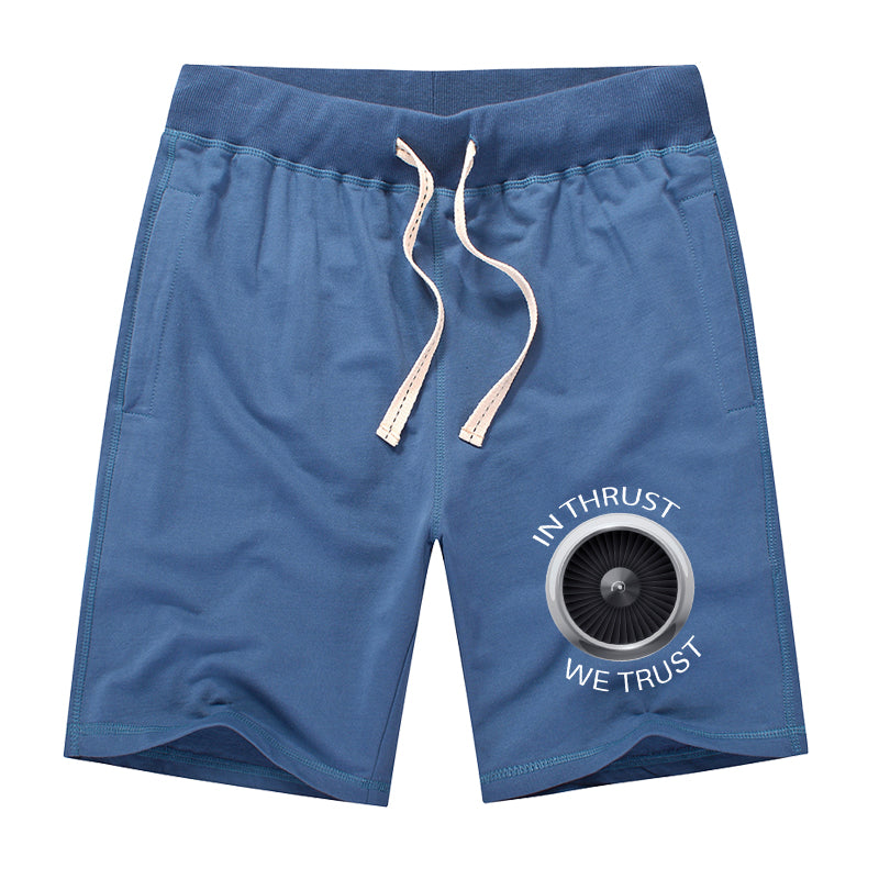 In Thrust We Trust Designed Cotton Shorts