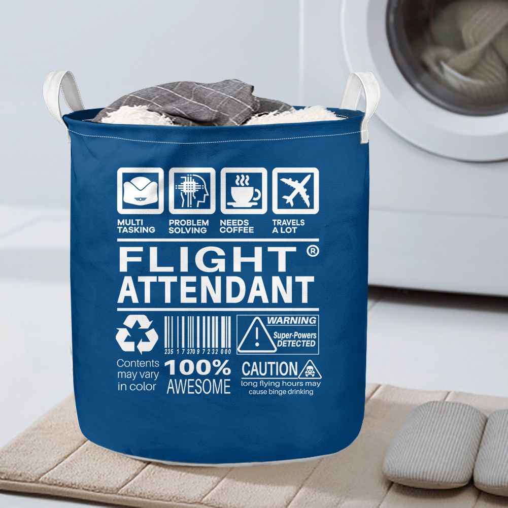 Flight Attendant Label Designed Laundry Baskets