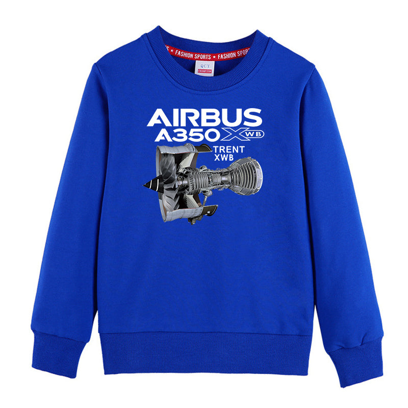 Airbus A350 & Trent Wxb Engine Designed "CHILDREN" Sweatshirts