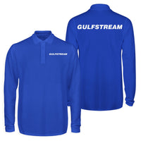 Thumbnail for Gulfstream & Text Designed Long Sleeve Polo T-Shirts (Double-Side)