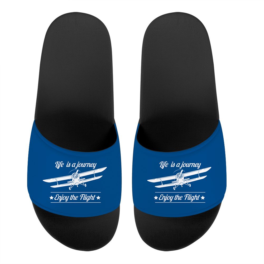 Life is a journey Enjoy the Flight Designed Sport Slippers