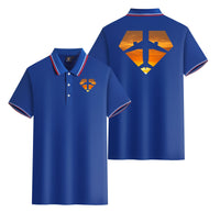 Thumbnail for Supermen of The Skies (Sunset) Designed Stylish Polo T-Shirts (Double-Side)
