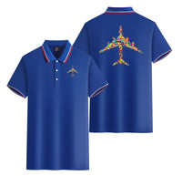 Thumbnail for Colourful Airplane Designed Stylish Polo T-Shirts (Double-Side)