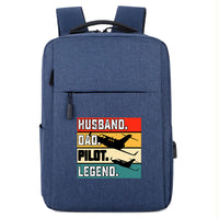 Thumbnail for Husband & Dad & Pilot & Legend Designed Super Travel Bags