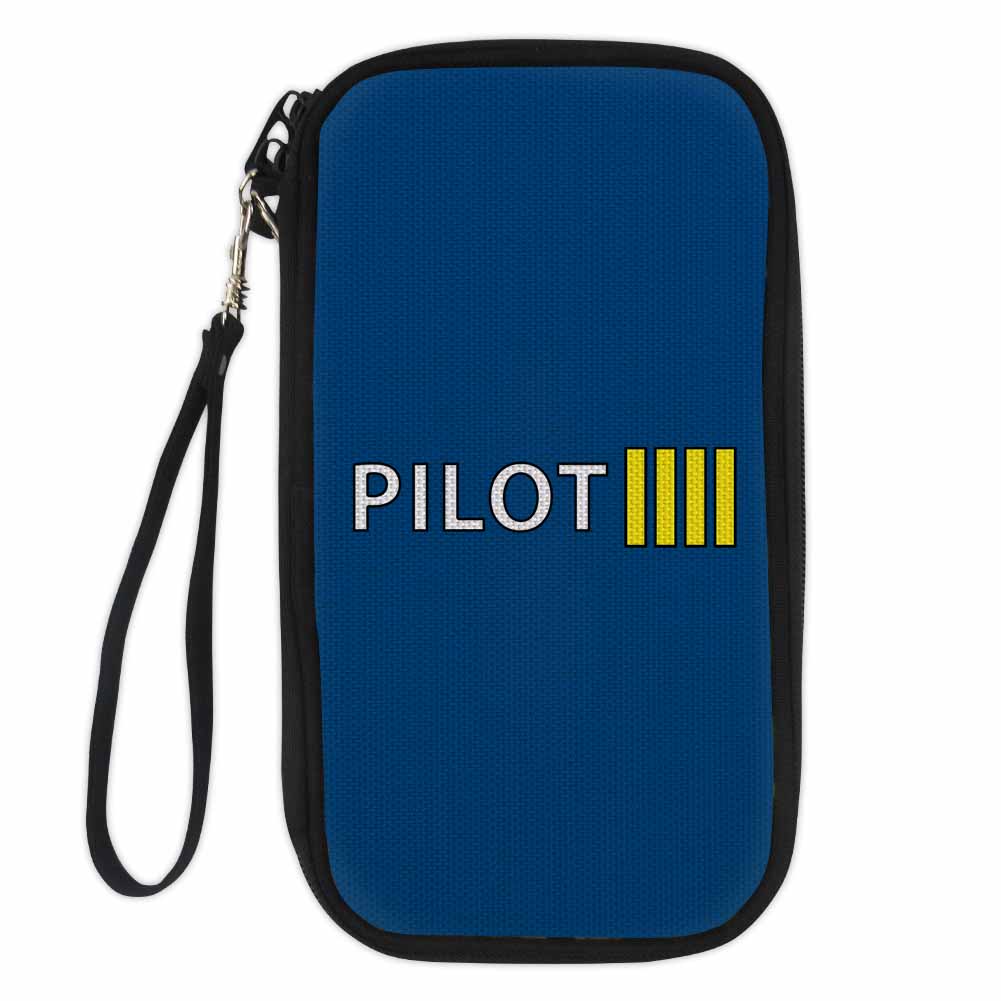 Pilot & Stripes (4 Lines) Designed Travel Cases & Wallets