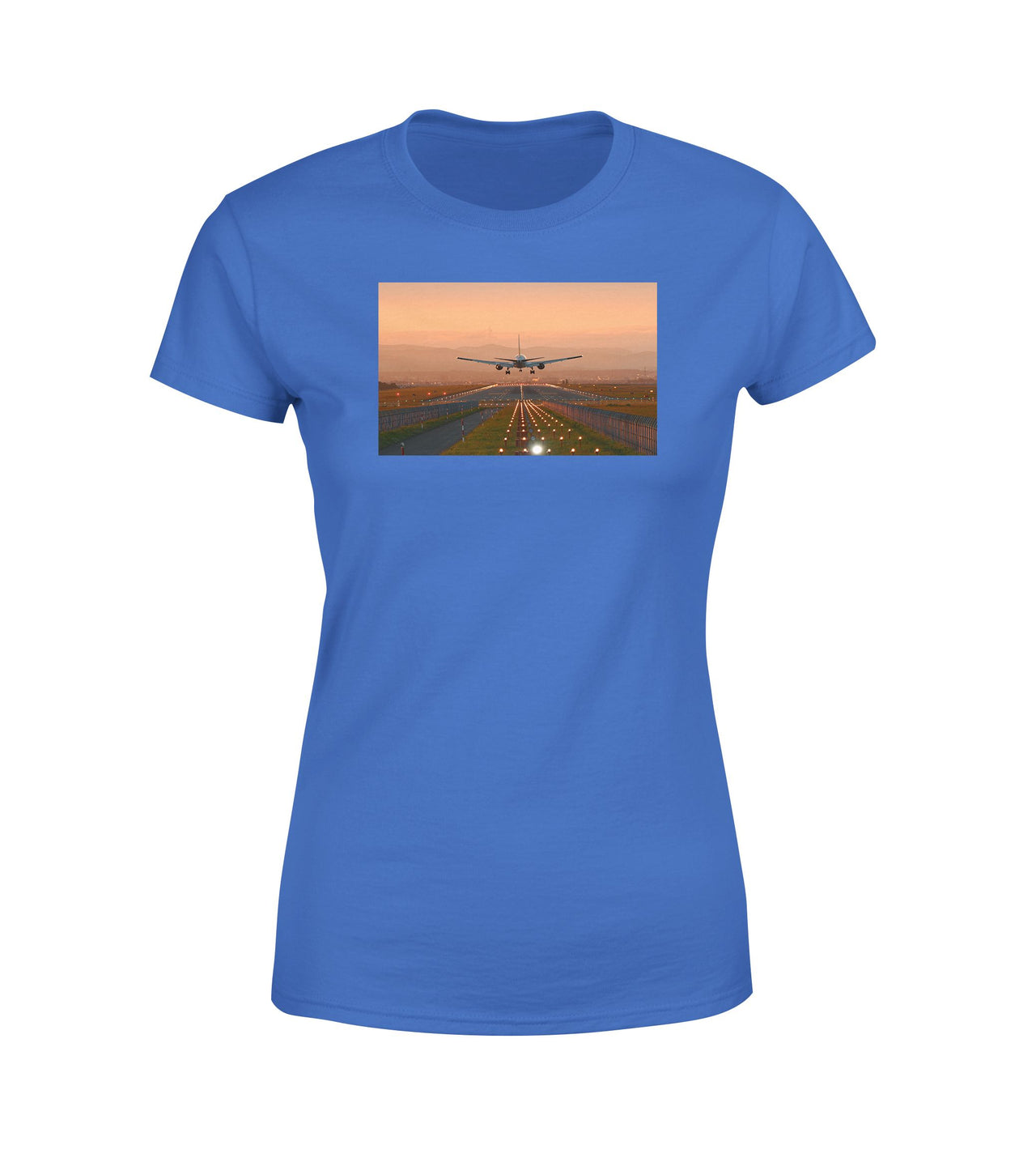 Super Cool Landing During Sunset Designed Women T-Shirts