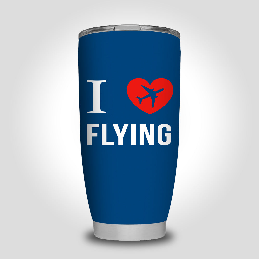 I Love Flying Designed Tumbler Travel Mugs