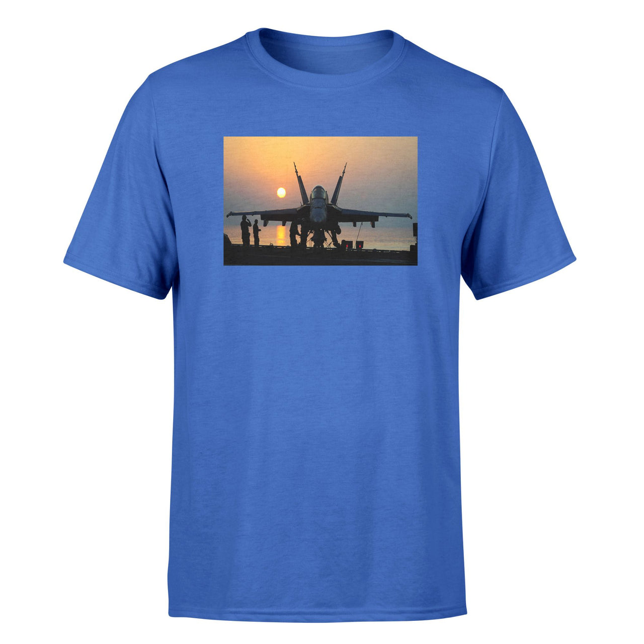 Military Jet During Sunset Designed T-Shirts
