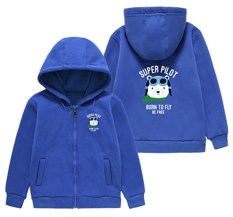 Super Pilot - Born To Fly Designed "CHILDREN" Zipped Hoodies