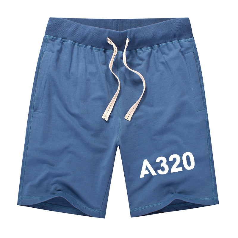 A320 Flat Text Designed Cotton Shorts