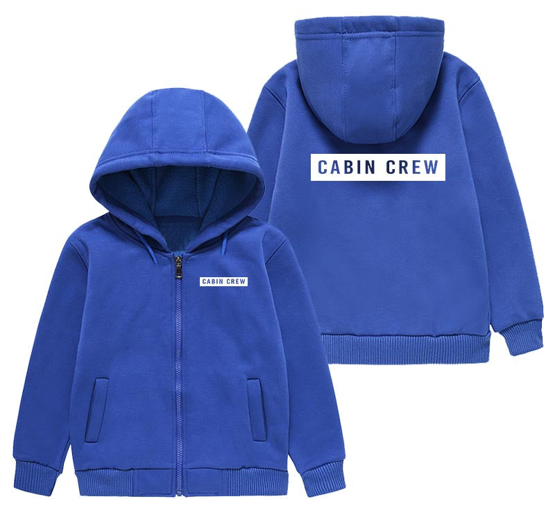 Cabin Crew Text Designed "CHILDREN" Zipped Hoodies