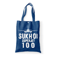Thumbnail for Sukhoi Superjet 100 & Plane Designed Tote Bags