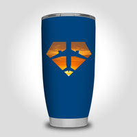 Thumbnail for Supermen of The Skies (Sunset) Designed Tumbler Travel Mugs