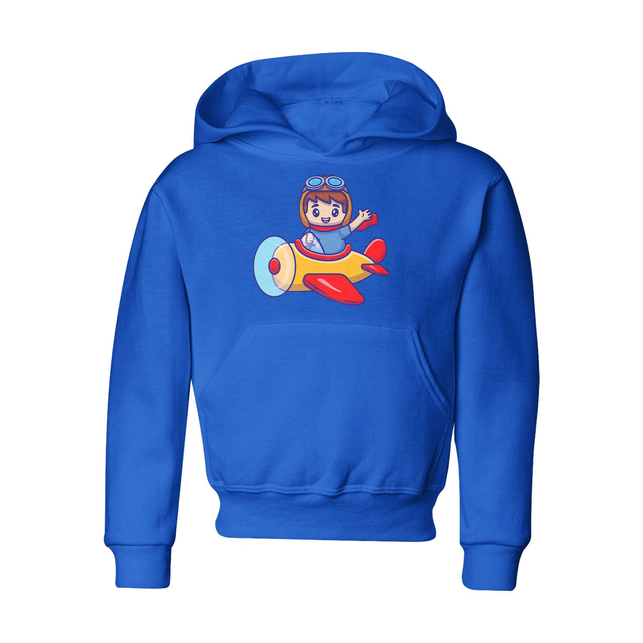 Cute Boy Driving Plane Cartoon Designed "CHILDREN" Hoodies