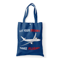 Thumbnail for Let Your Dreams Take Flight Designed Tote Bags