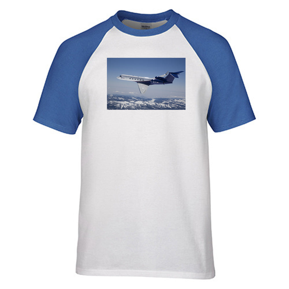 Cruising Gulfstream Jet Designed Raglan T-Shirts