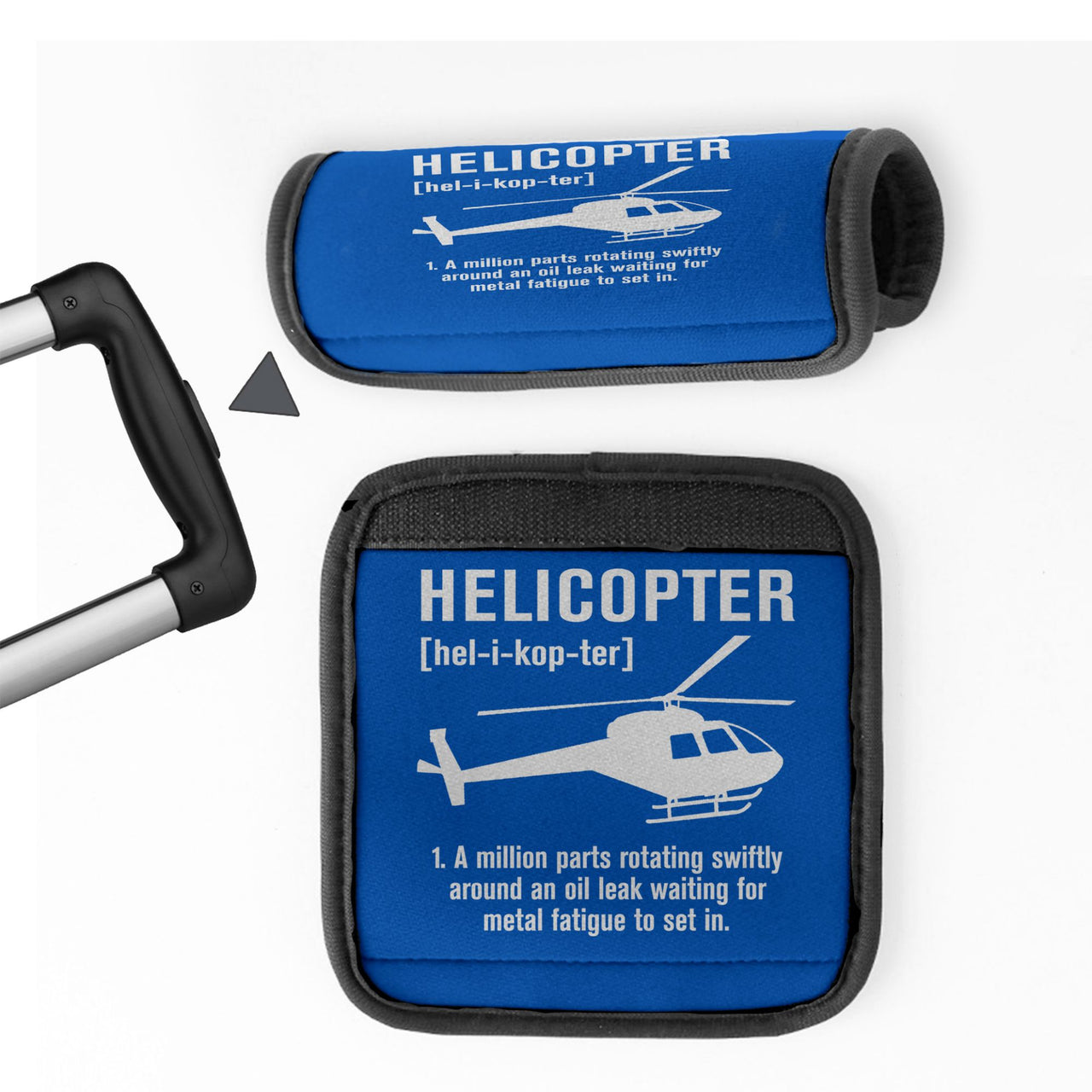 Helicopter [Noun] Designed Neoprene Luggage Handle Covers
