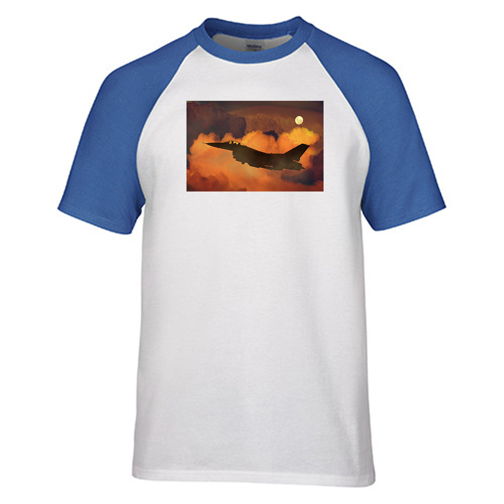 Departing Fighter Jet 16 Designed Raglan T-Shirts