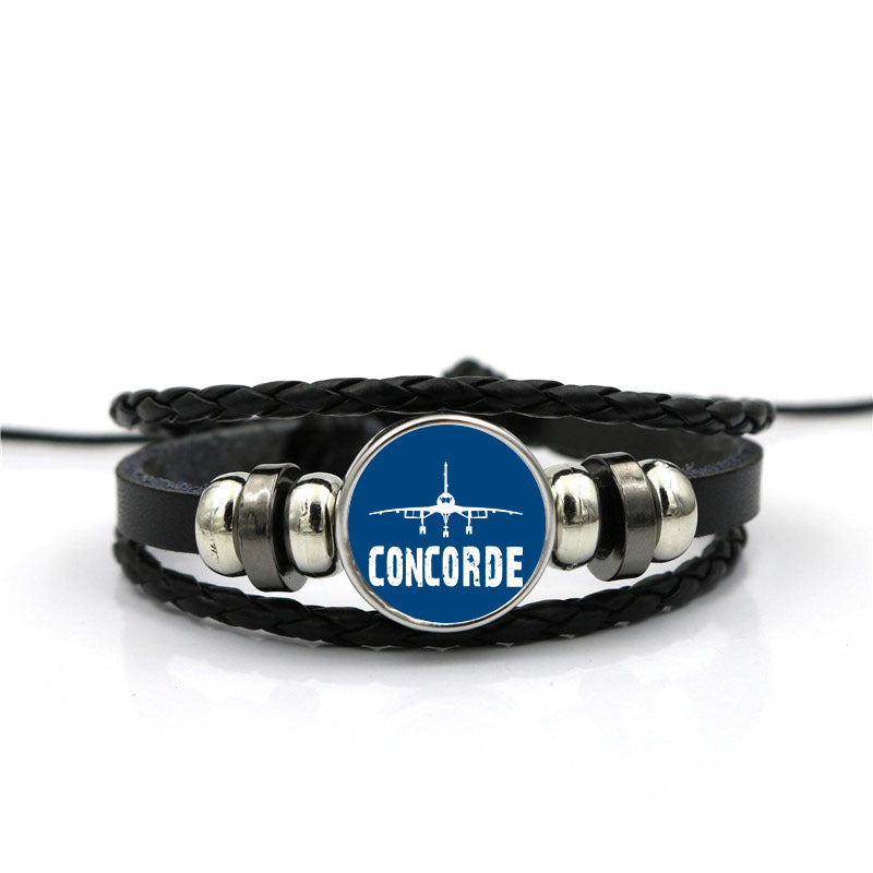 Concorde & Plane Designed Leather Bracelets