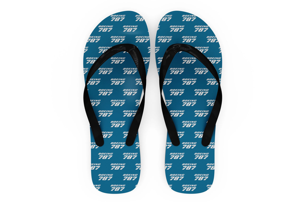 Boeing 787 & Text Designed Slippers (Flip Flops)