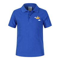 Thumbnail for Cartoon Little Boy Operating Plane Designed Children Polo T-Shirts