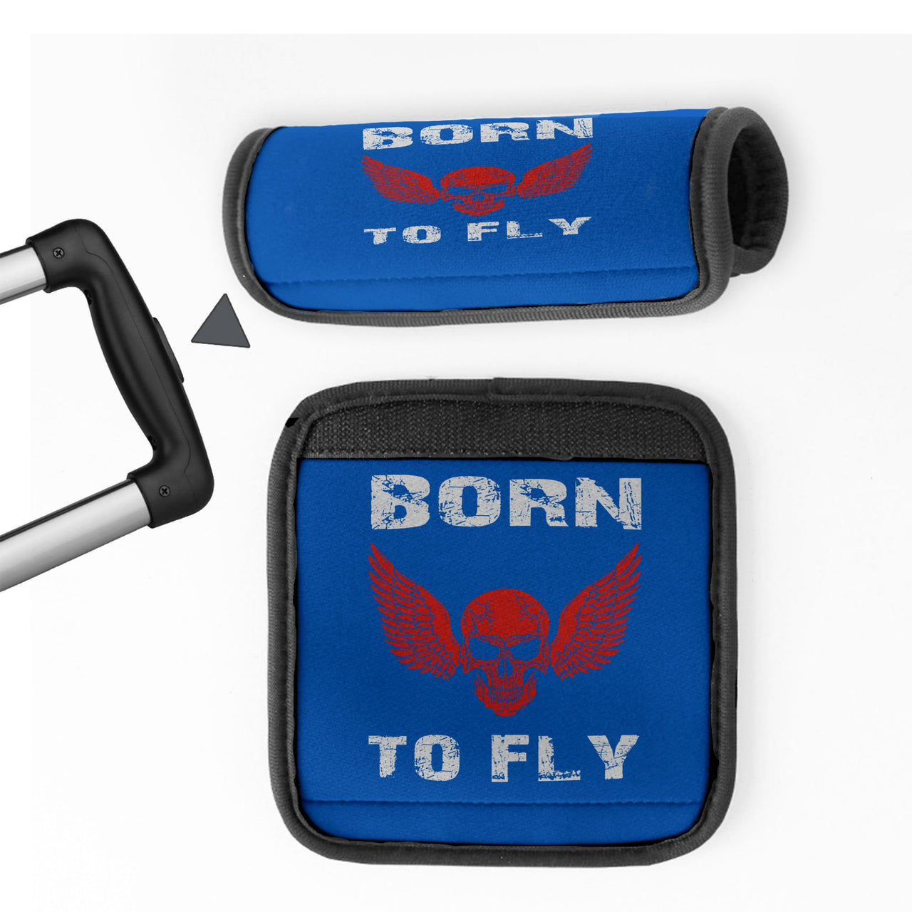 Born To Fly SKELETON Designed Neoprene Luggage Handle Covers