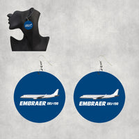 Thumbnail for The Embraer ERJ-190 Designed Wooden Drop Earrings
