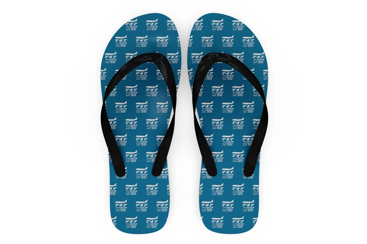 Boeing 747 - Queen of the Skies (2) Designed Slippers (Flip Flops)