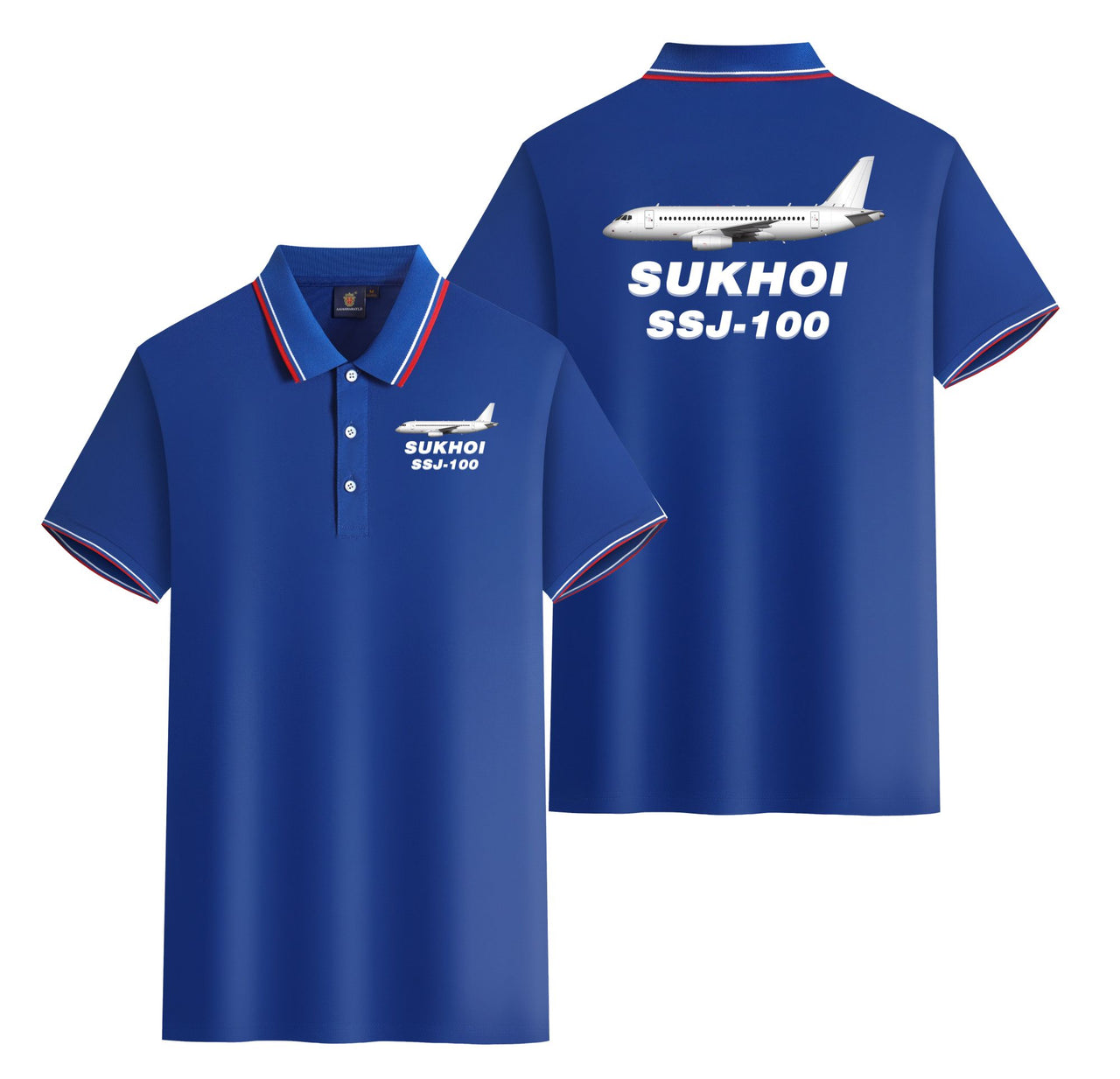 Sukhoi Superjet 100 Designed Stylish Polo T-Shirts (Double-Side)