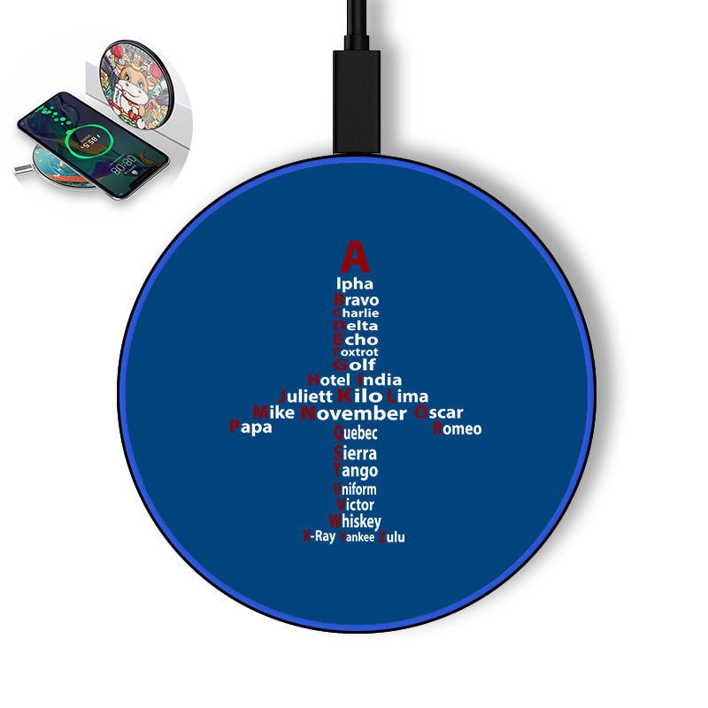 Airplane Shape Aviation Alphabet Designed Wireless Chargers