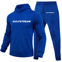 Thumbnail for Gulfstream & Text Designed Hoodies & Sweatpants Set