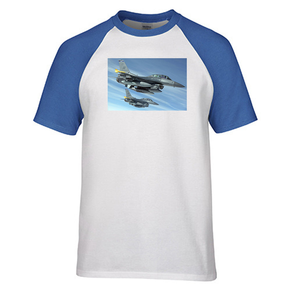 Two Fighter Jets  Designed Raglan T-Shirts