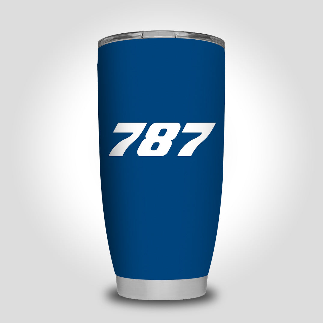 787 Flat Text Designed Tumbler Travel Mugs