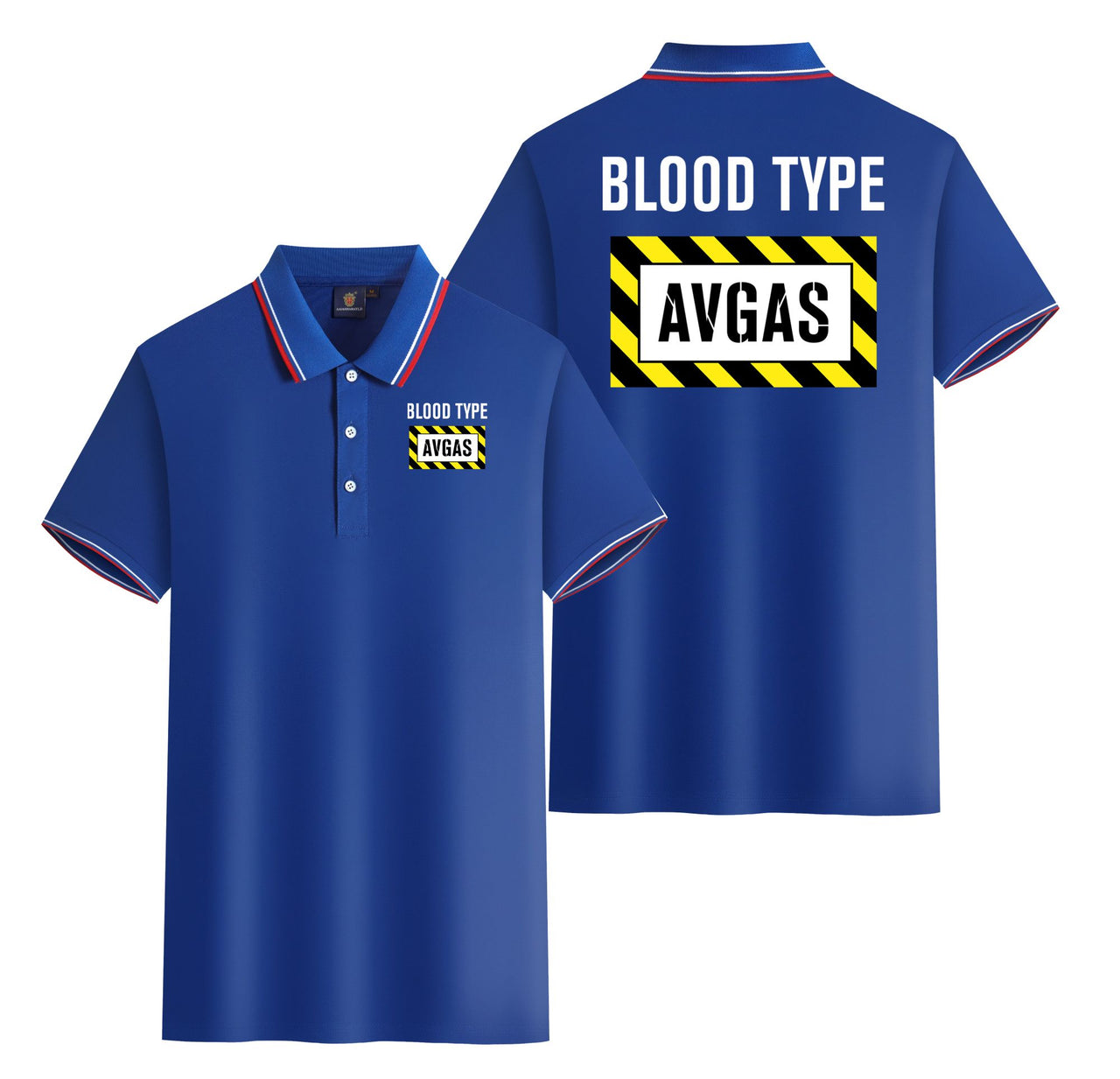 Blood Type AVGAS Designed Stylish Polo T-Shirts (Double-Side)