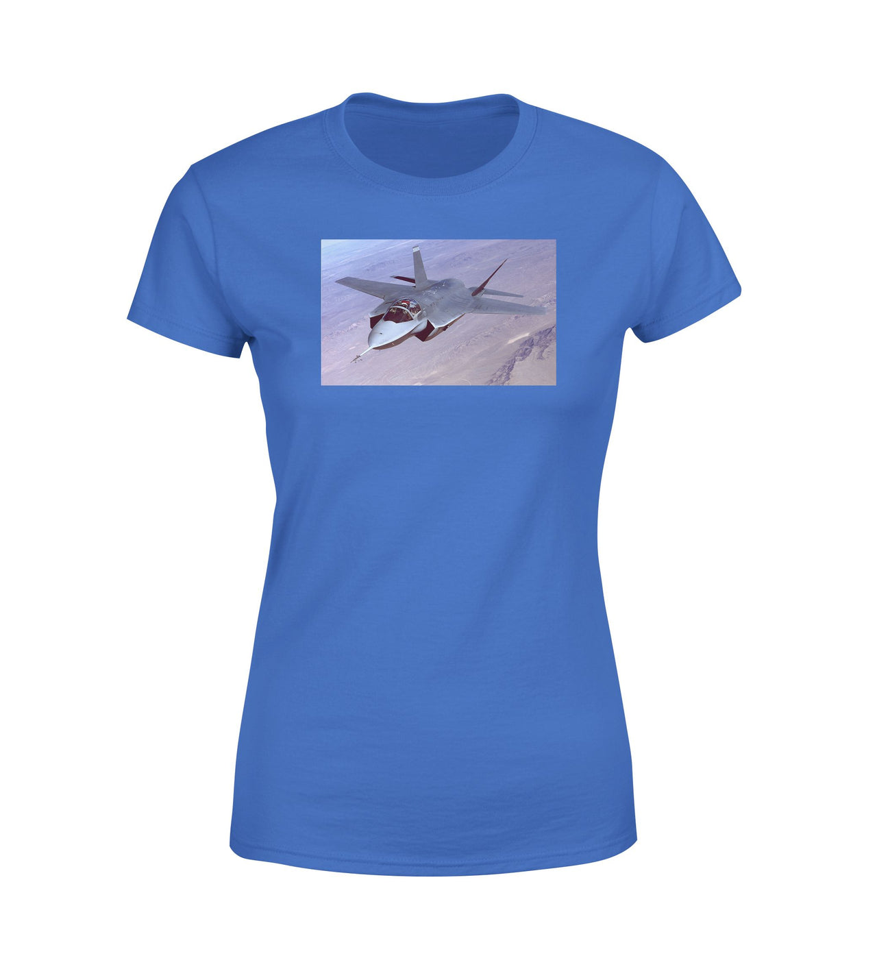 Fighter Jet 35 Captured in the Air Designed Women T-Shirts