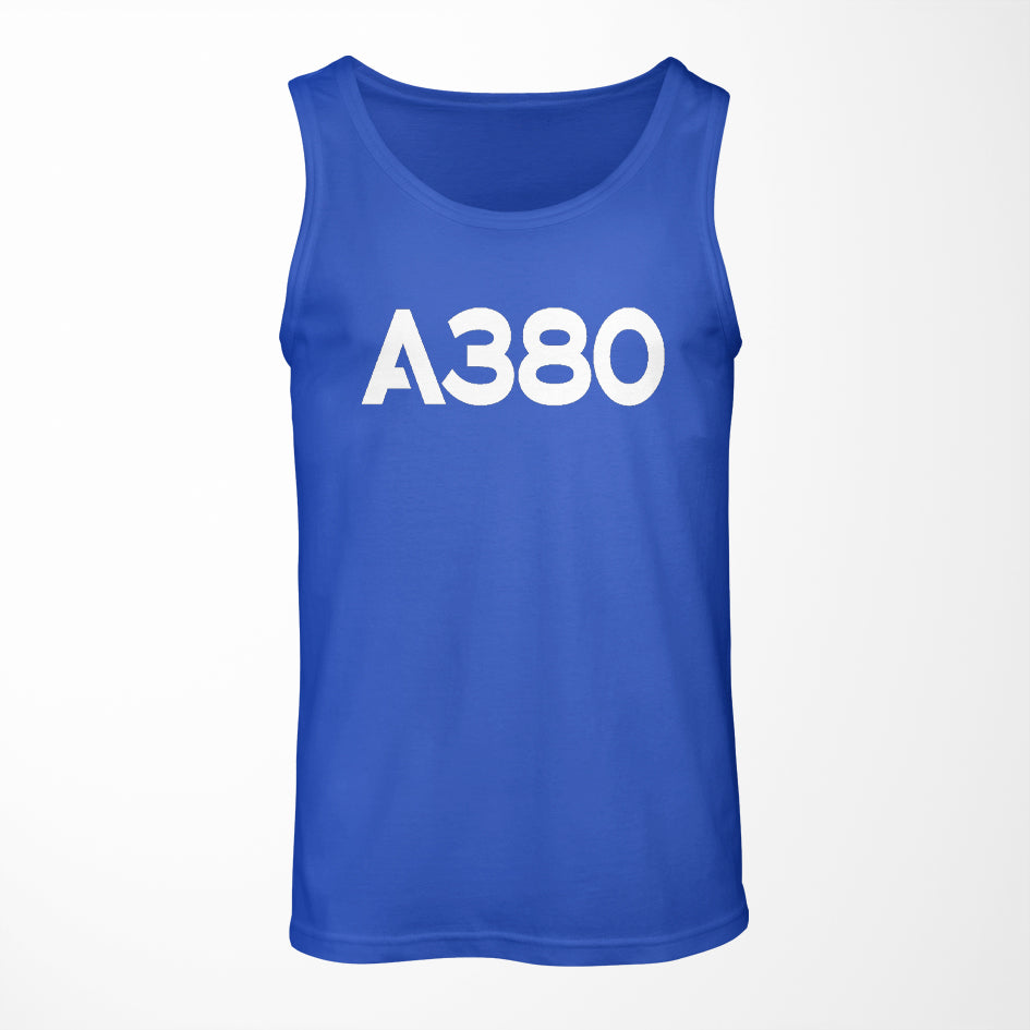 A380 Flat Text Designed Tank Tops
